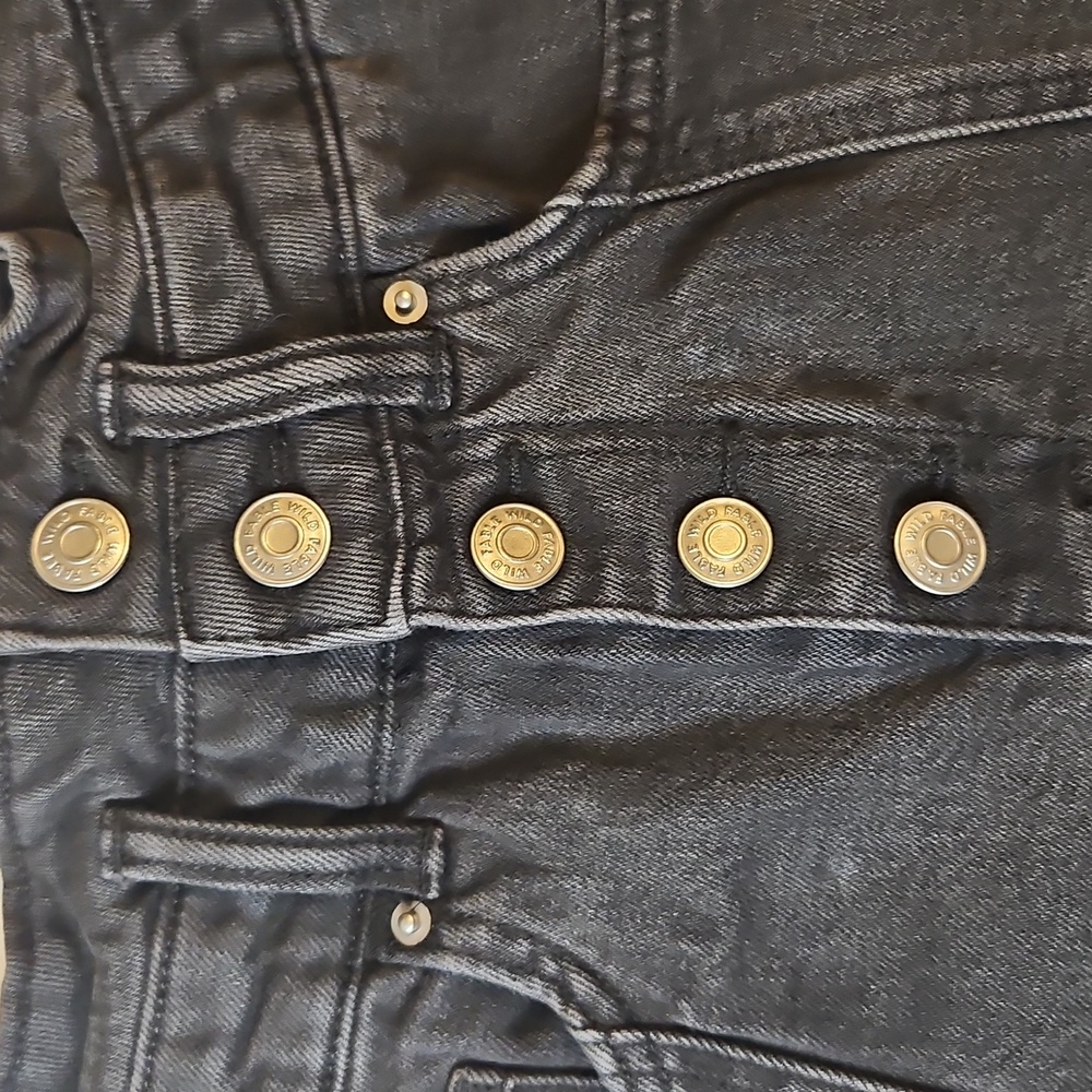 High Rise Shorts Black Wash Cotton Size 0 Mom Jeans - Picture 2 of 8